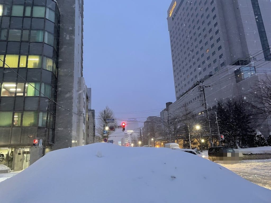 中央区雪道